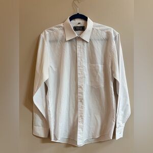 Versace V2 White Button Down Long Sleeve 100% Cotton Dress Shirt Top, Designer